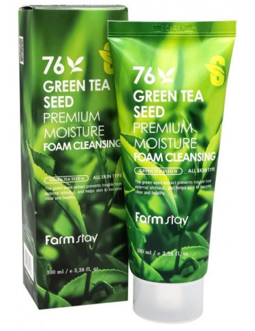 Пенка для умывания с семенами зеленого чая, 100 мл, FarmStay