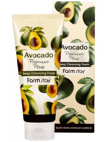 Очищающая пенка для лица с маслом авокадо, 180 мл, FarmStay