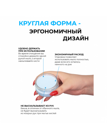 Антибактериальное мыло BRUSH CLEANSER SOAP для глубокого очищения спонжей и кистей, 60 г, MISCHA VIDYAEV