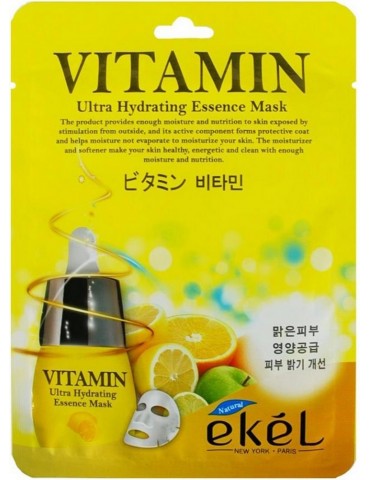 Тканевая маска для лица с витамином С, 25 мл, Ekel